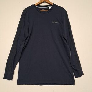 Adidas 3 Stripe Long Sleeve Mens Large Navy Climacool